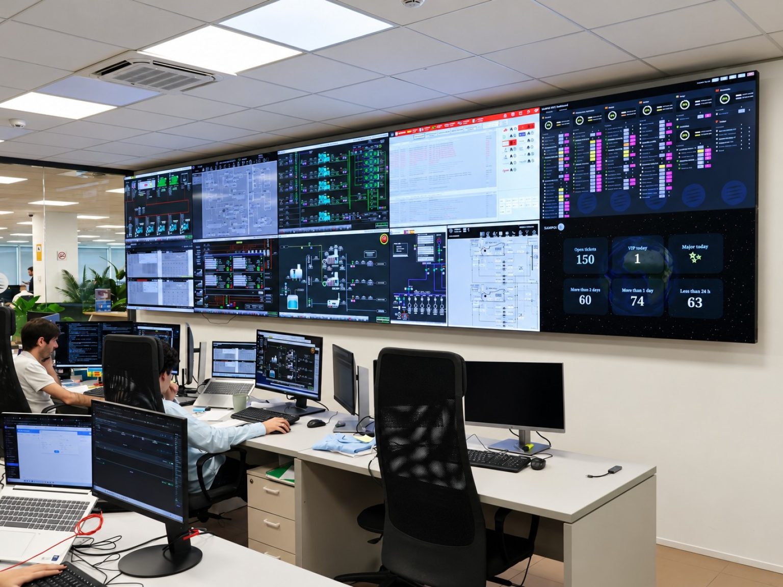 Centro De Control Con Videowall Industrial